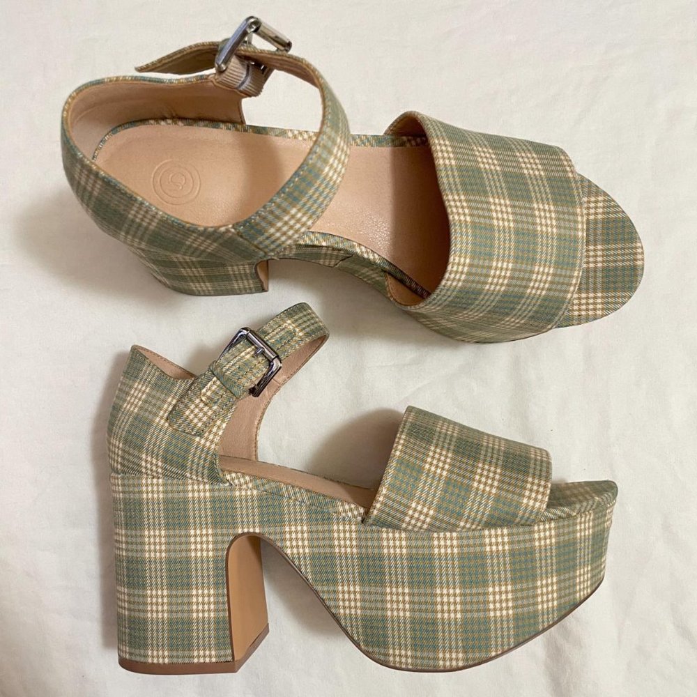 Urban Outfitters Printed Platform Heel Sandal